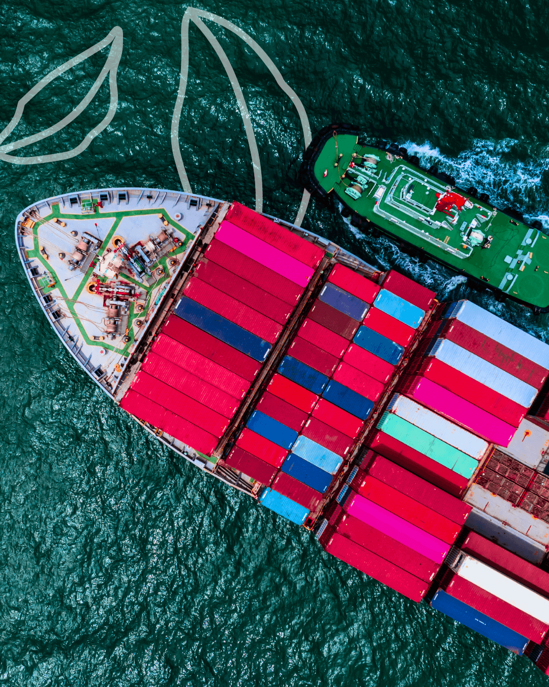 Cargo ship at sea